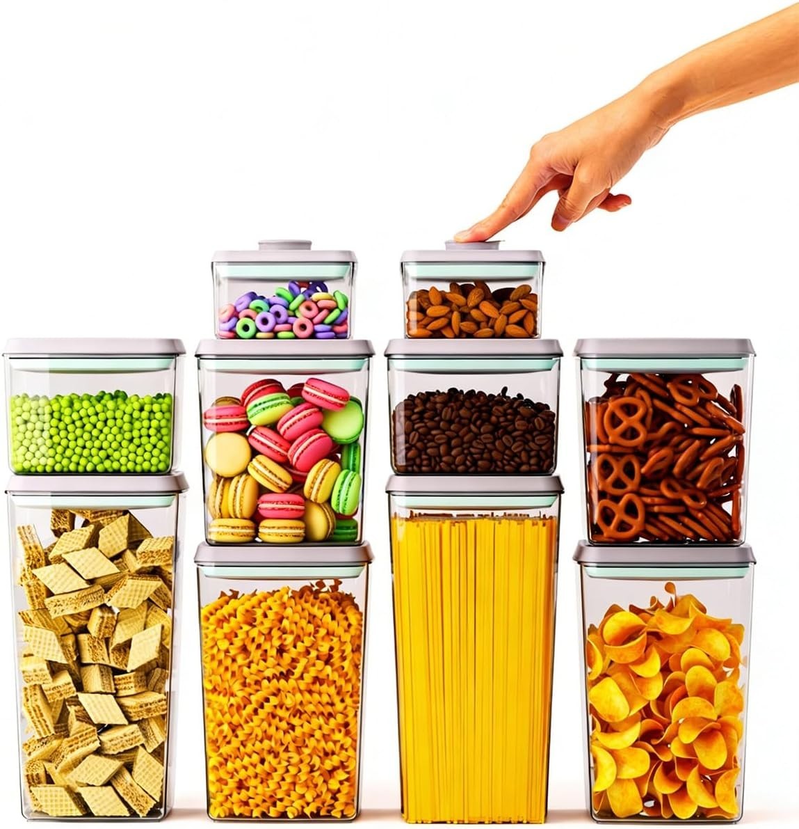 Effortless Organization: 10-Piece Pop Top Airtight Storage Containers Set