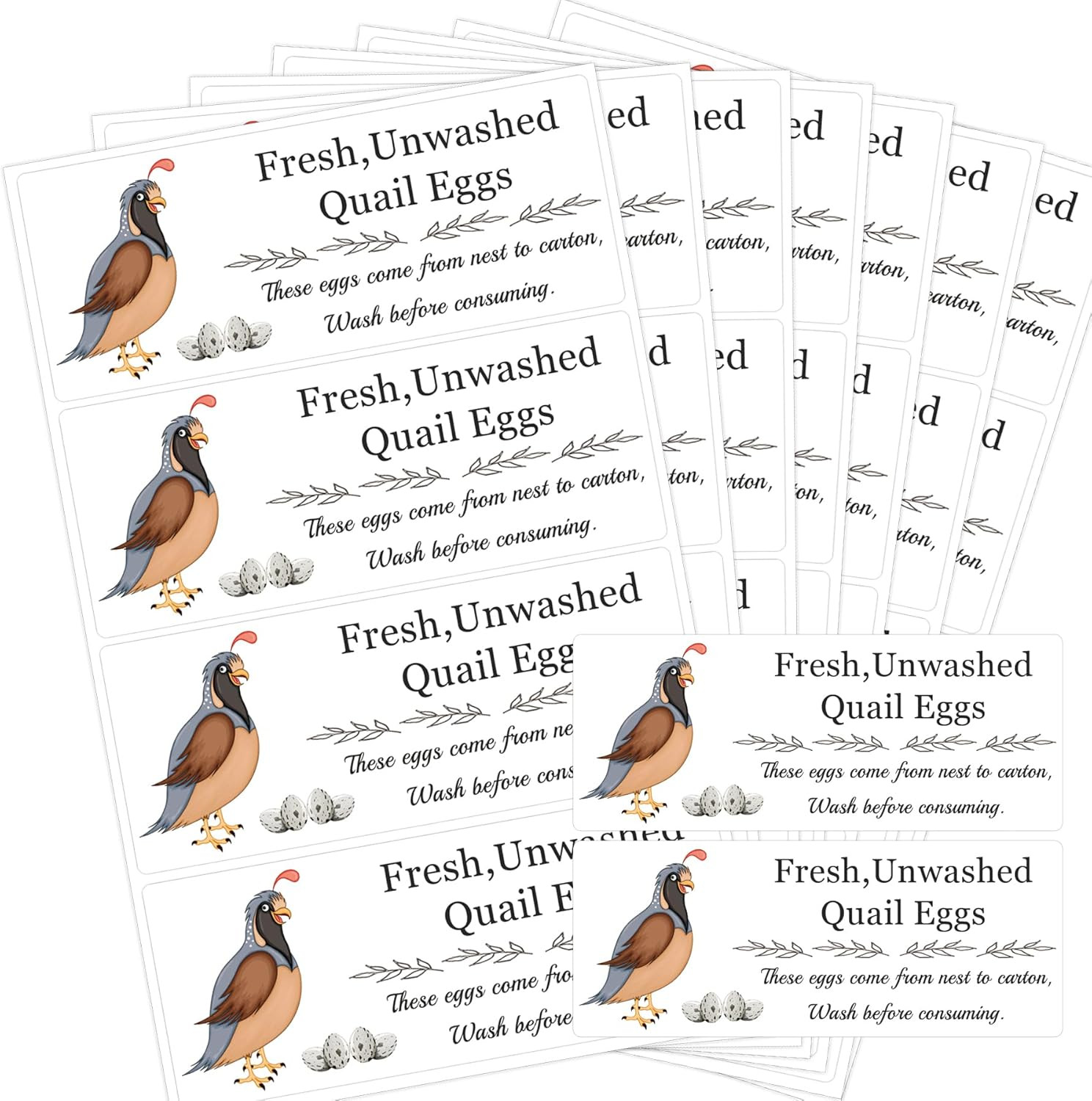 Unwashed Chicken Quail Duck Egg Carton Stickers 1 * 2.5 Inch Farm Fresh Eggs …