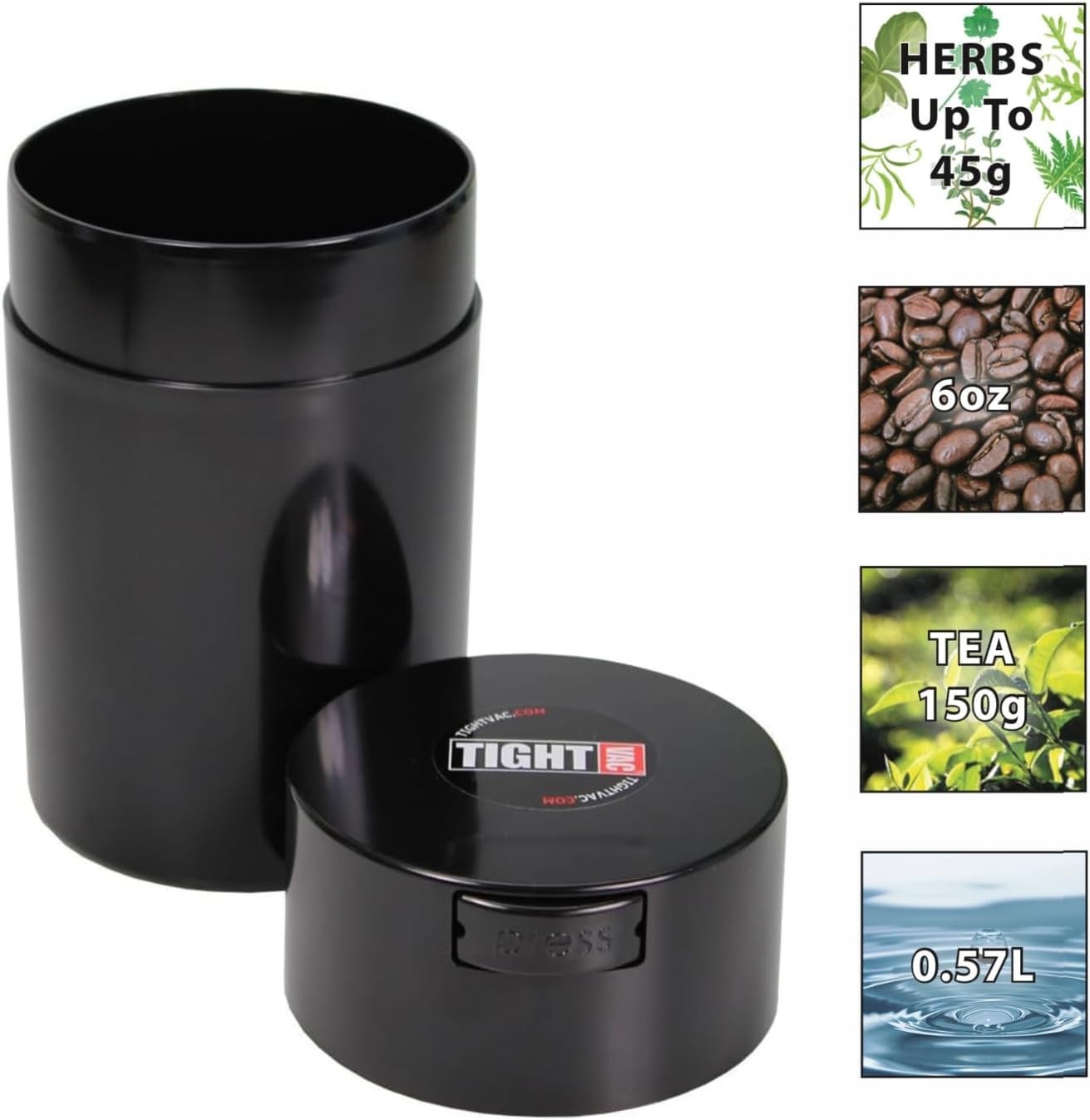 Airtight Vacuum Container 6 oz Plastic Smell Proof Multi-use Dry Goods Storage