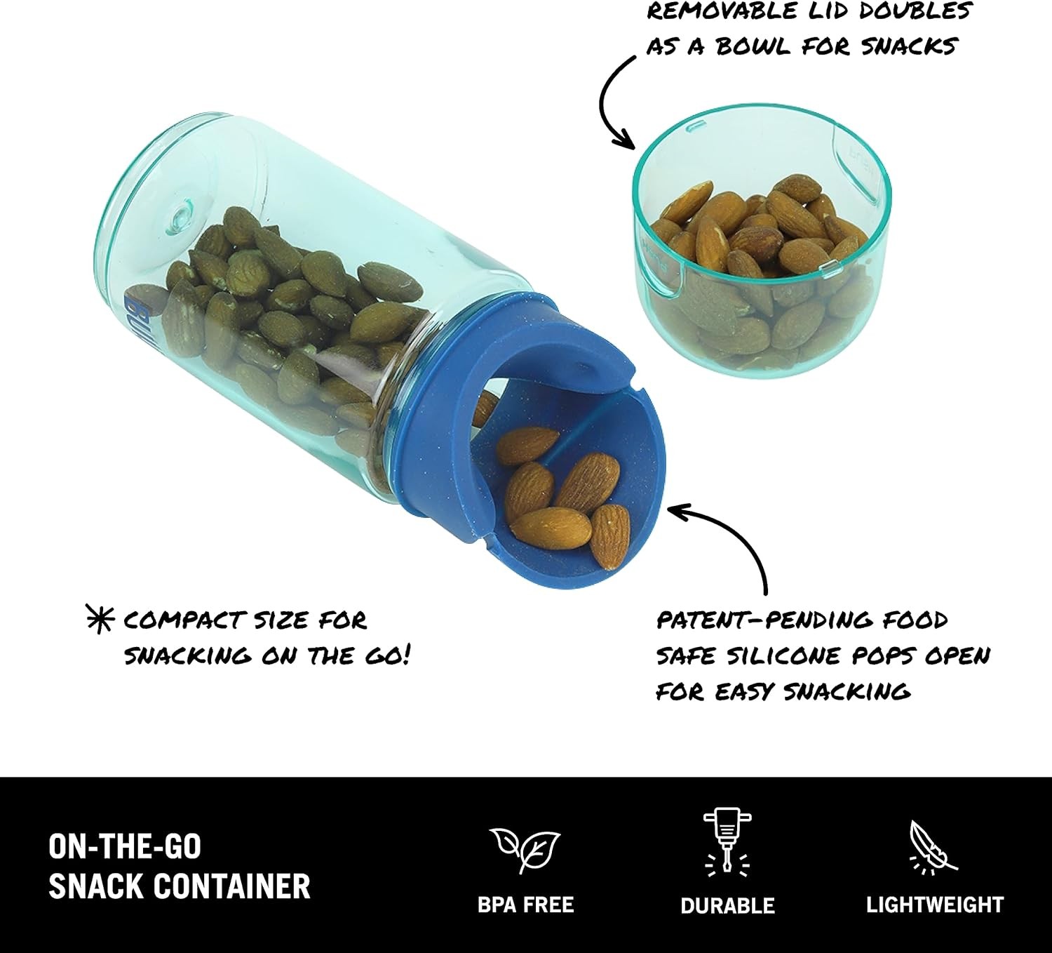 12 Ounces Tidbit On The Go Snack Container W/ Lid & Pourer Food & Snack Storage