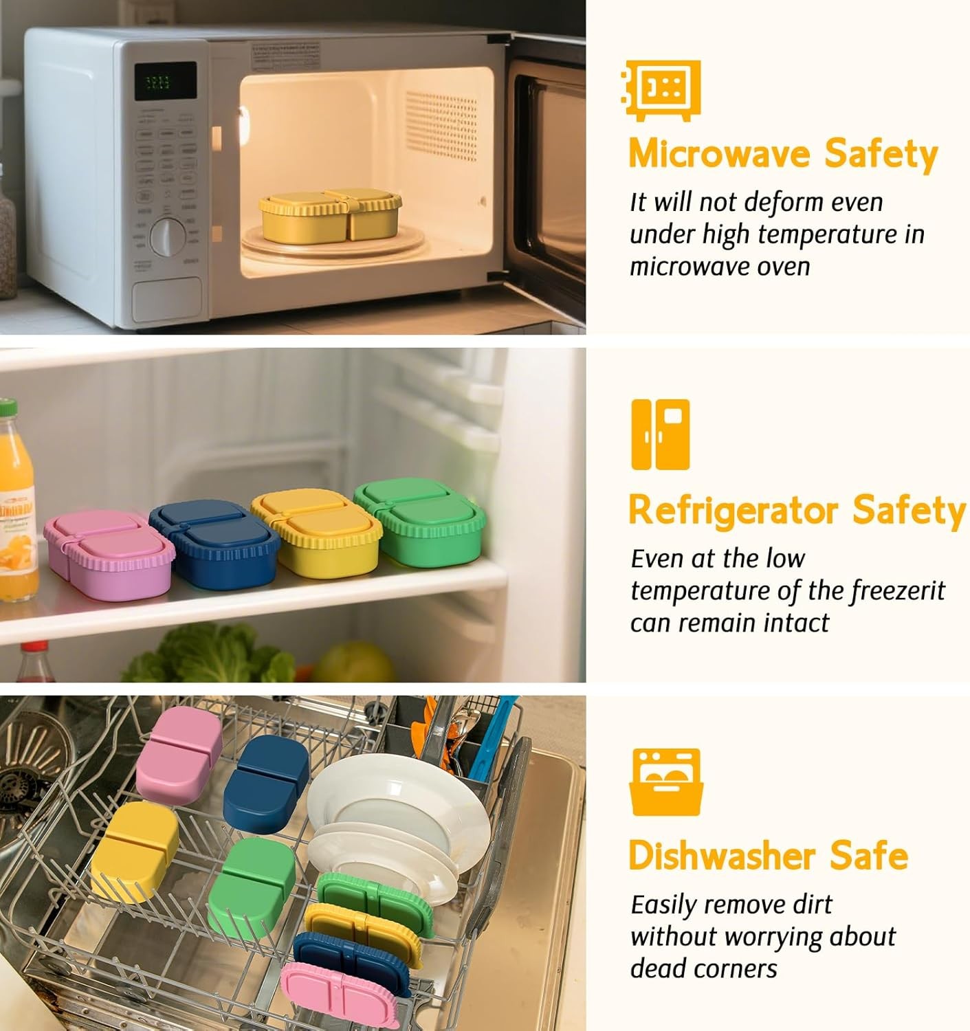 Double Compartment Snack Containers for Sauce, Reusable Silicone