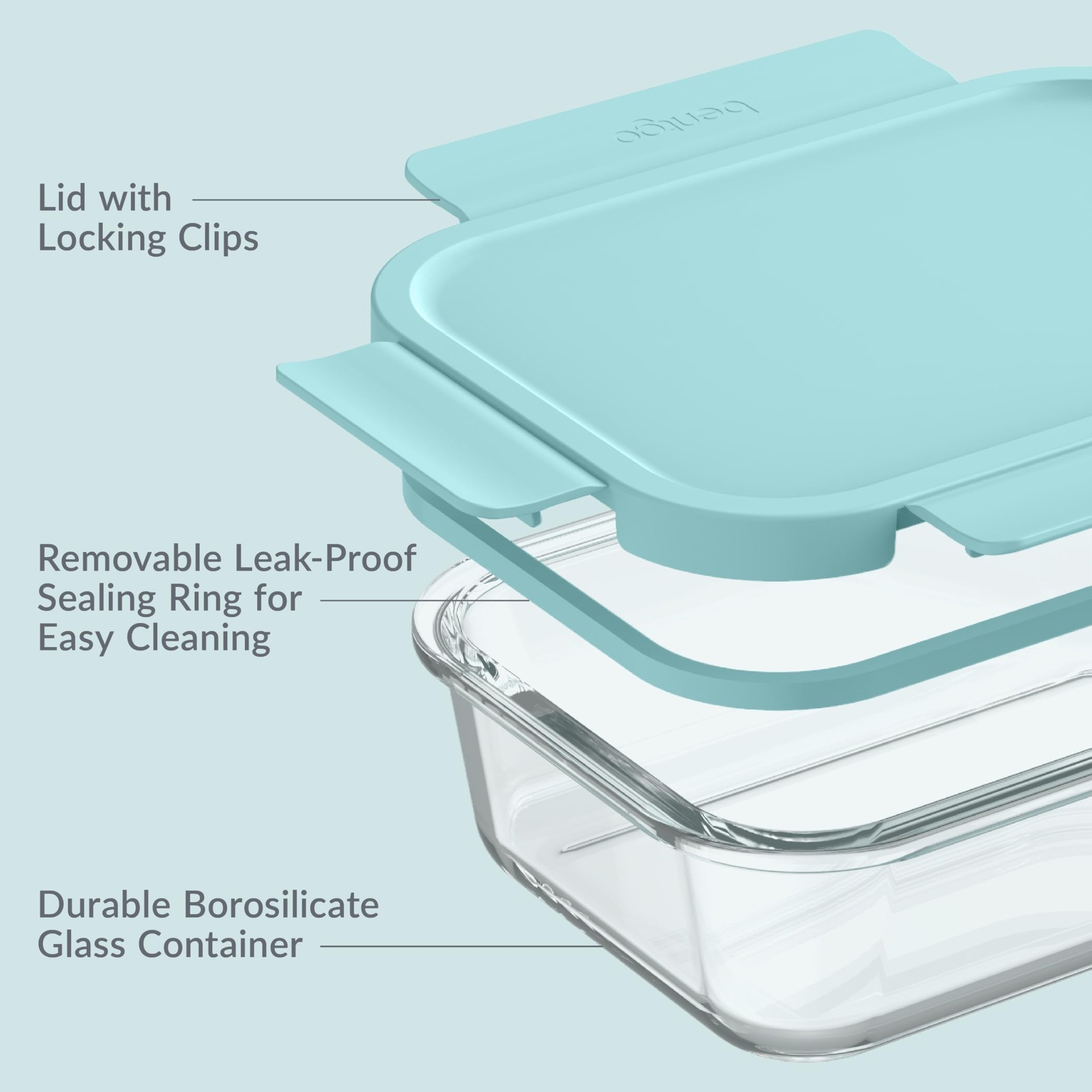 Glass Leak-Proof Food Storage Set – 4-Piece Glass Containers with BPA-Free Ai…