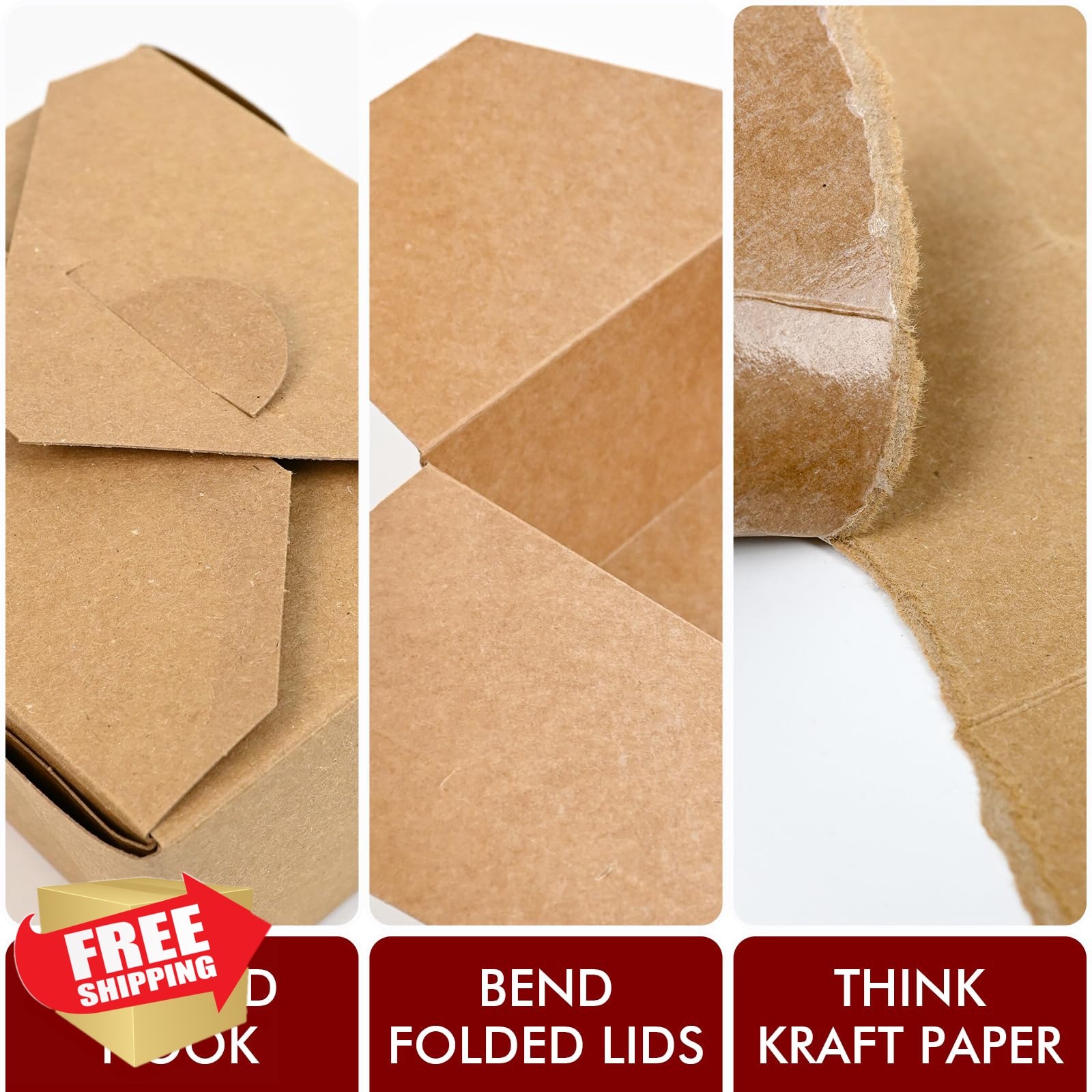 EcoDispose 71oz 70pc Kraft paper takeout boxes