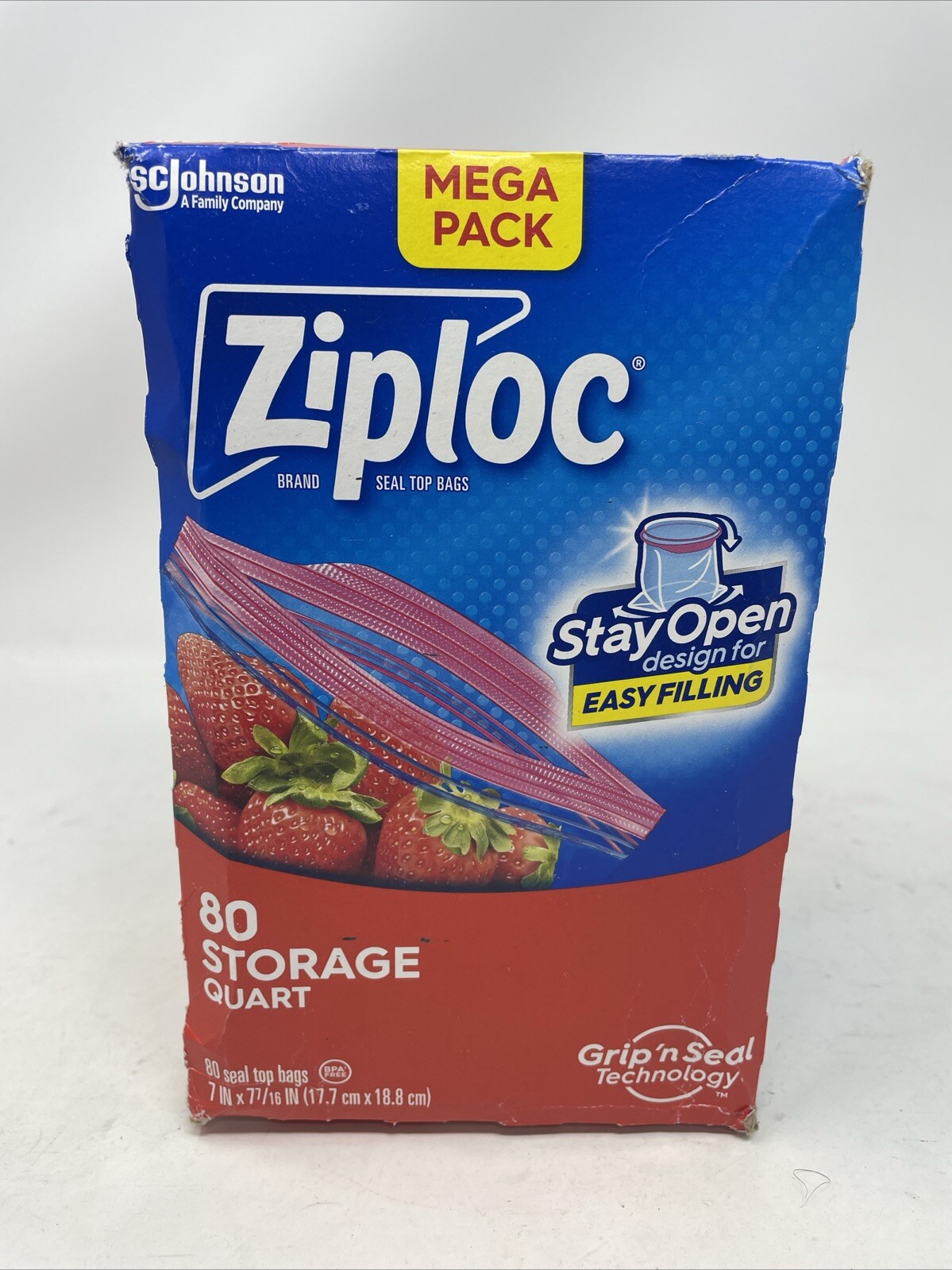 Ziploc Medium Storage Bags 1 Qt. 80/Box (314471) 351319 No BPA No Phthalates