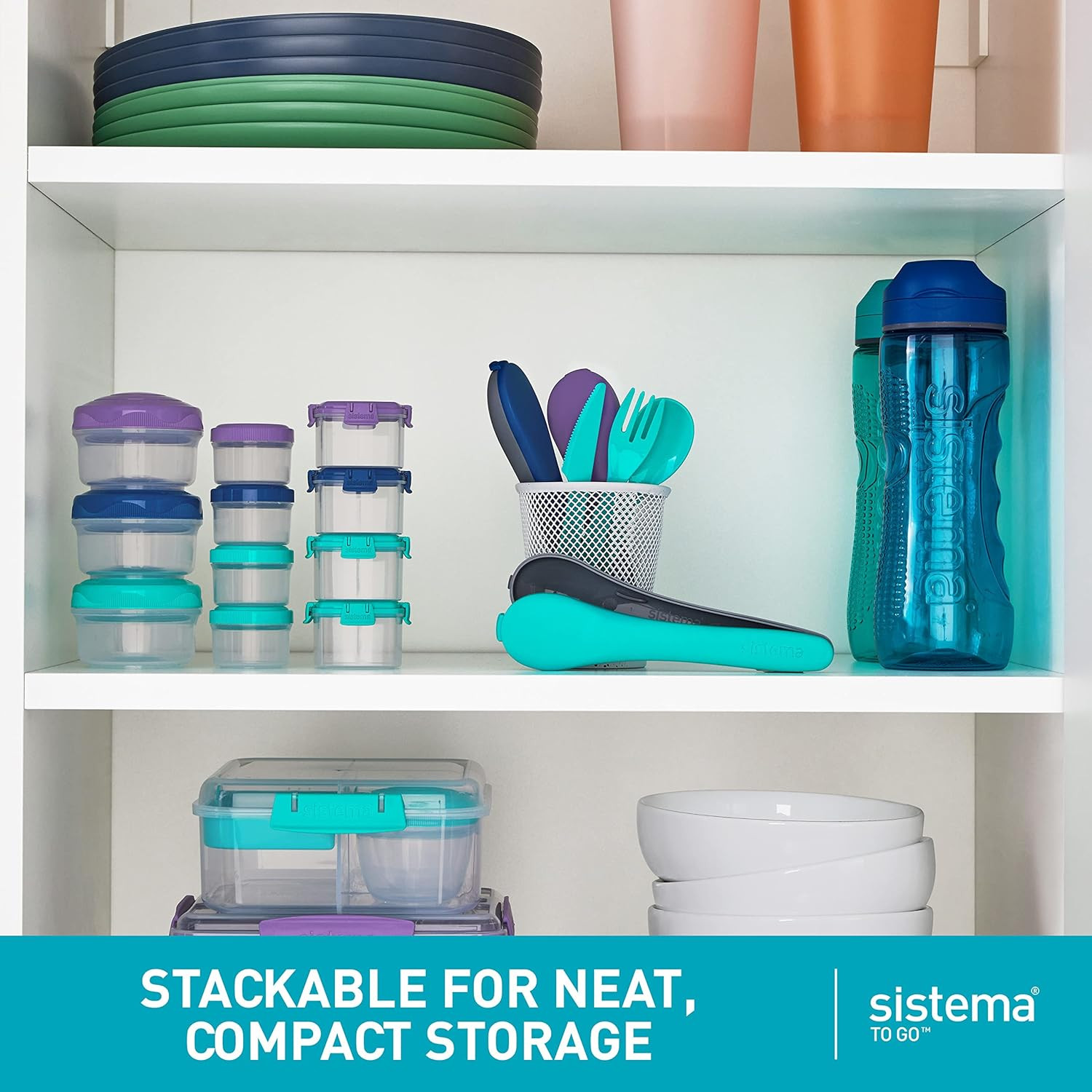 to Go Collection Mini Knick Knack Snack Container, 2 Oz./60 Ml, Pink/Green/Blue/