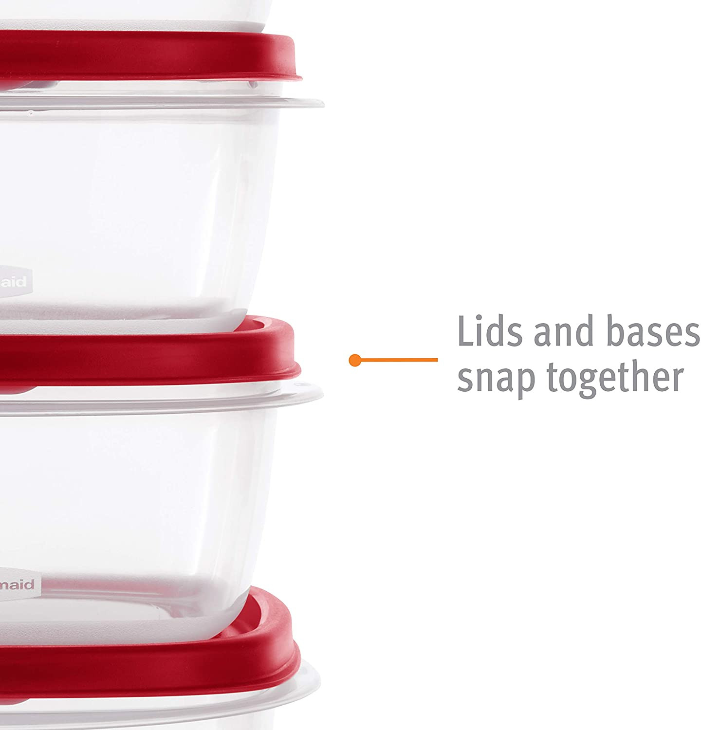 Rubbermaid Easyfindlids Food Storage and Organization Containers, 3-Pack, Racer