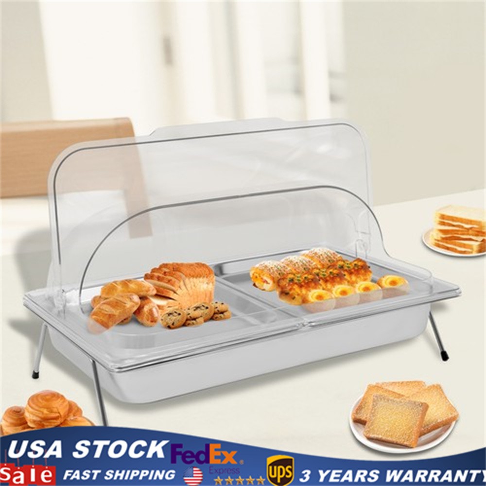 Countertop Food Serving Display Container Condiment Dispenser Tray with Lid