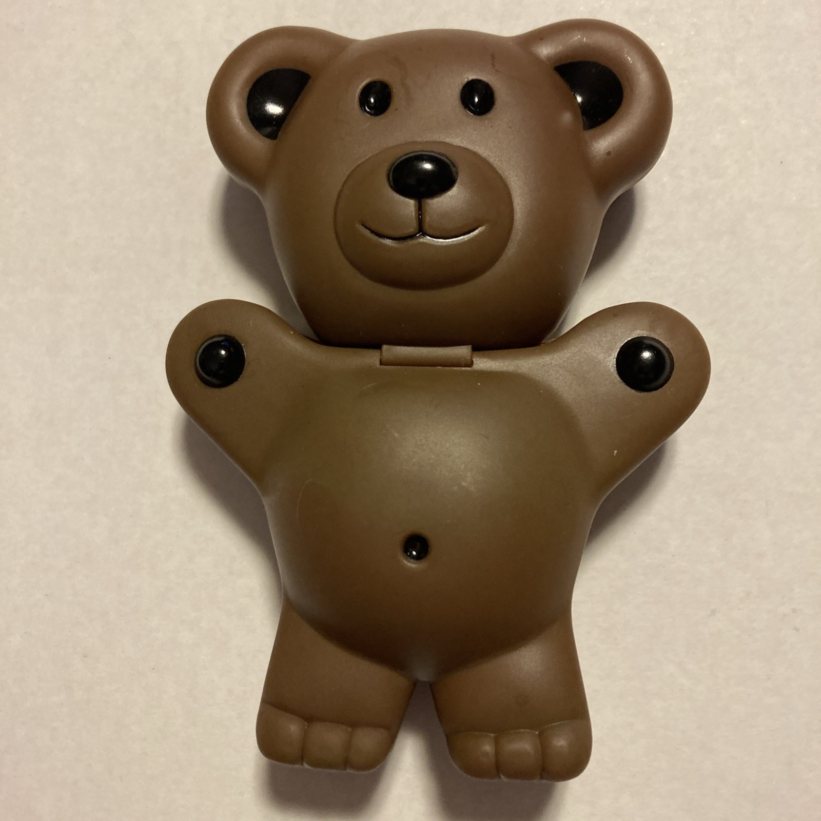 Teddy Grahams Flip Top Dark Brown Snack Container Vintage 1999 USED F1