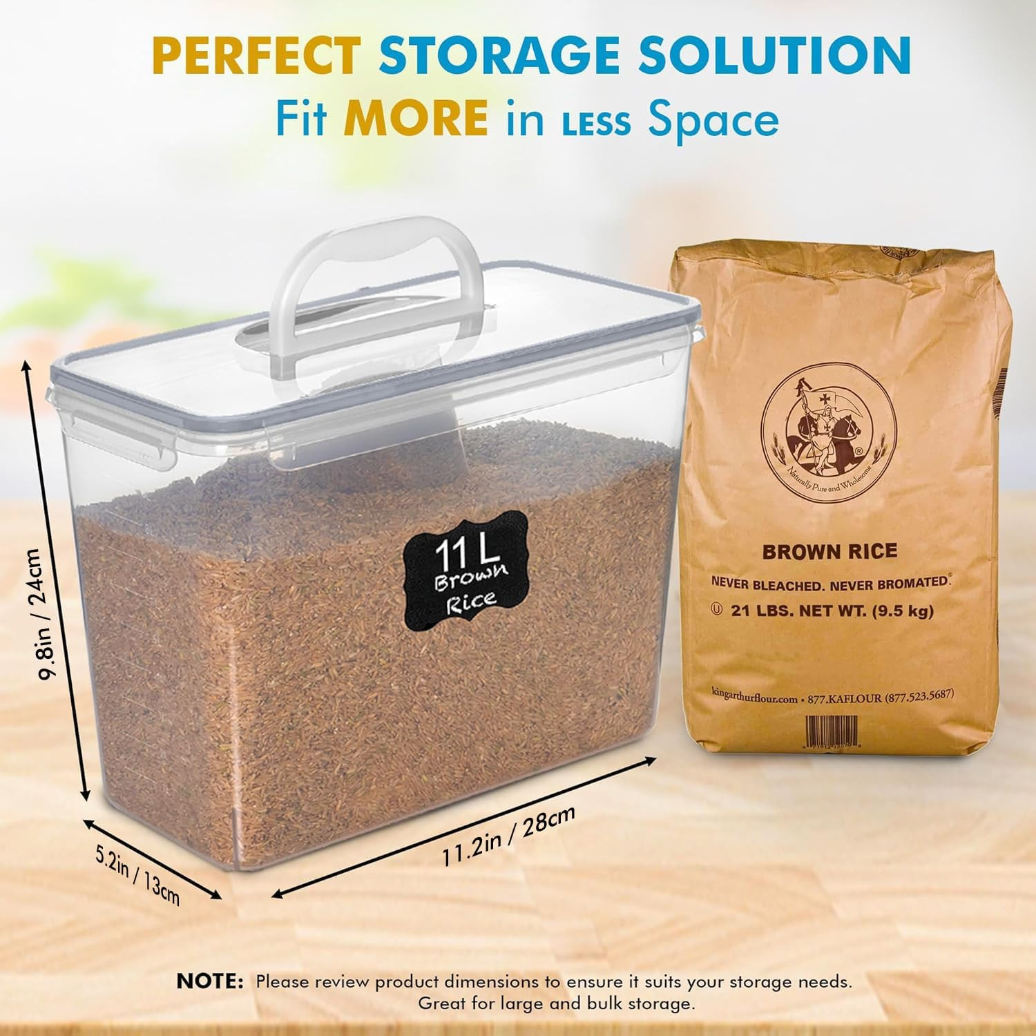 Shazo 2 PC (11L | 372 oz) Flour Sugar Storage Containers with Easy Carry Handle