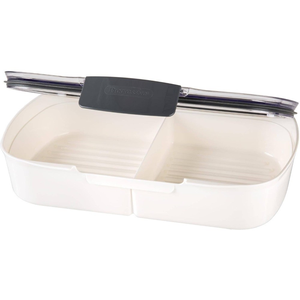 Split Deli Food Storage Container with Air-Tight Silicone Seal and Dry Erase