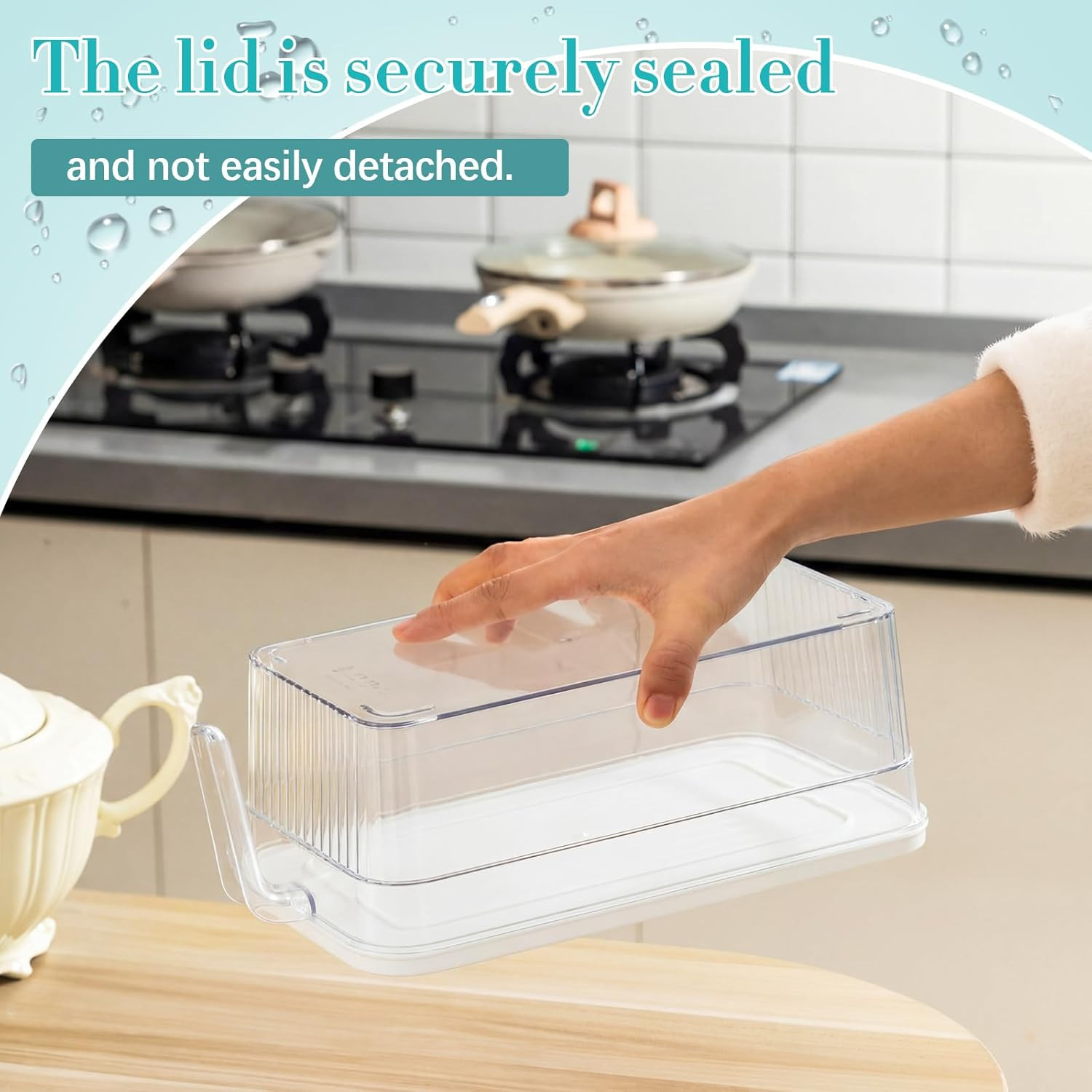 Havawish Ice Storage Bin for Freezer with Lid and Flexible Scoop Set Plastic Ice