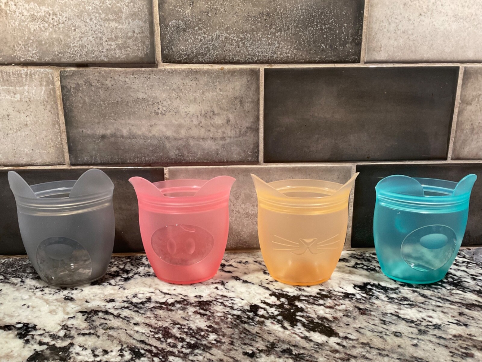 ZIP TOP Baby Snack Containers 4oz (MULTICOLOR) 100% Platinum Silicone 4PK