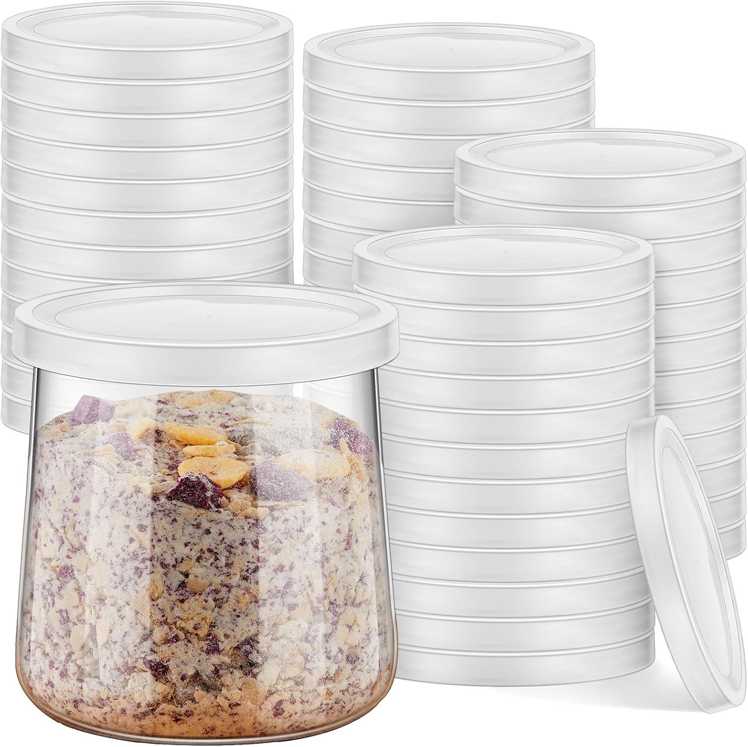 48 Pieces Yogurt Container Lids Plastic Jar Lids Not Included Jar Replacement Co