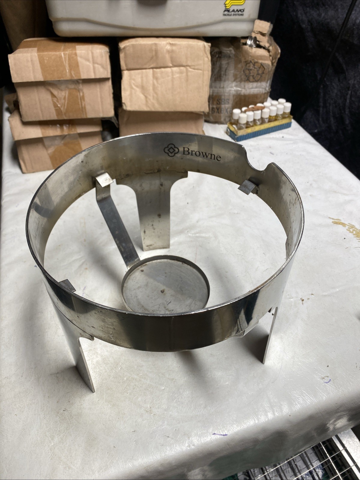 Browne Hot Beverage Dispenser Stand Stainless Drink Chafer Coffee 9” Dia. 3 Lot
