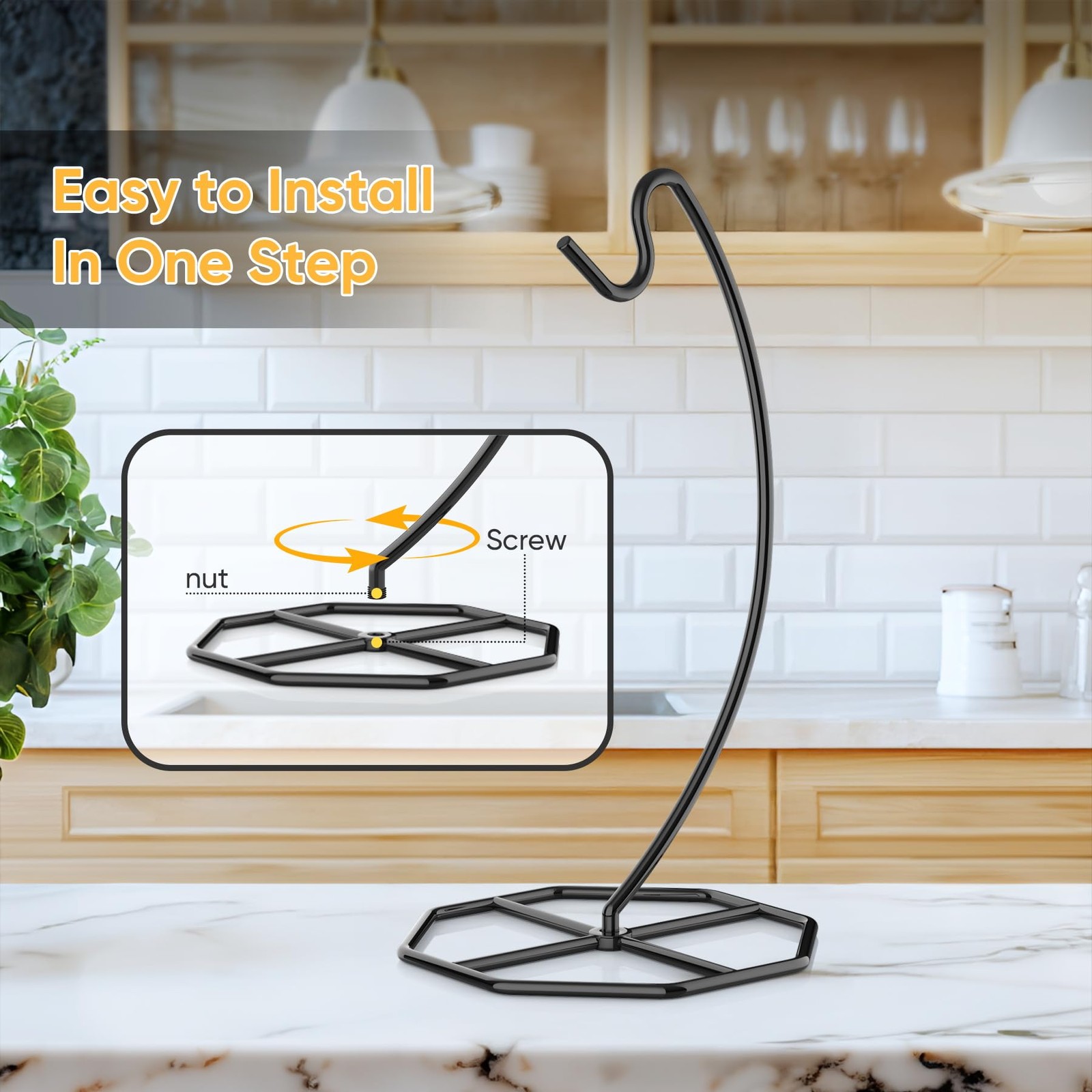 Banana Hanger, Tree Holder Metal Stand Holds Up to 15LB for Kitchen Counter 2 Pc