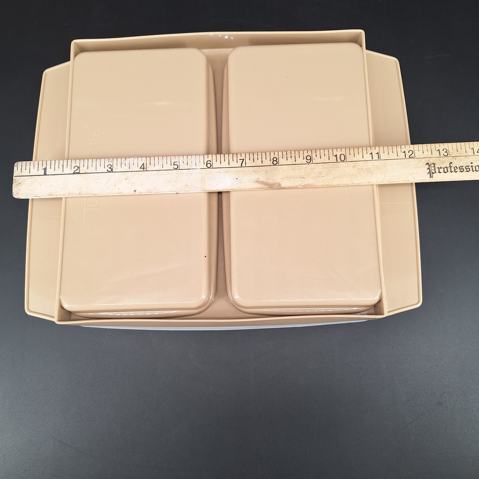 Vintage Tupperware 723-2 Deviled Egg Keeper Carrier Container Tan