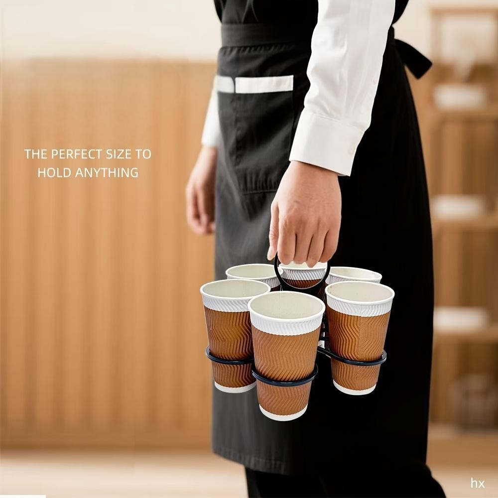Portable Folding 6 Slot Drink Holder Tray Reusable Cup Carrier for Picnic Trips