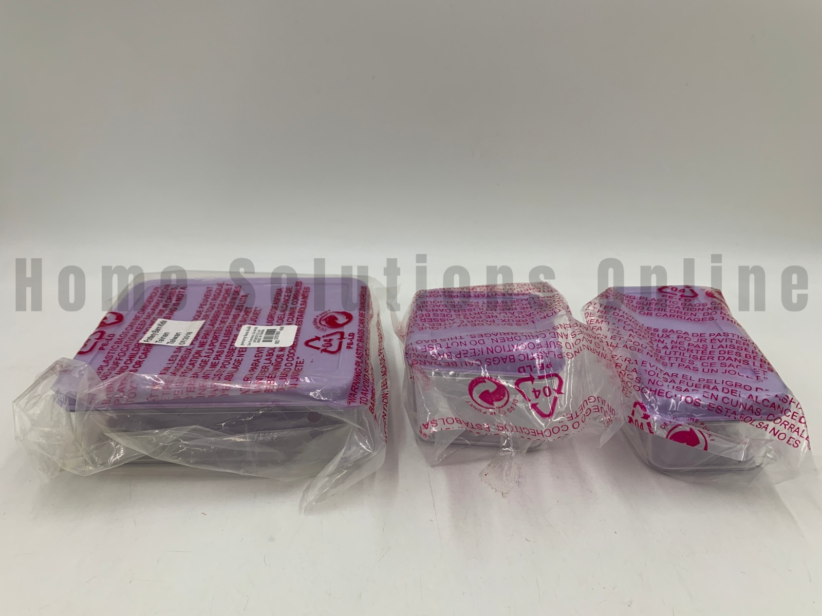 Pottery Barn Kids Spencer Clear Food Storage Containers S/3 Lavender #D421A