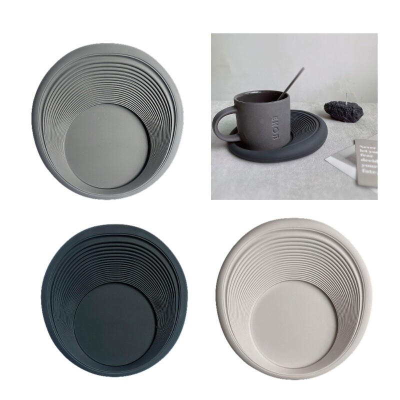 Simple Waterproof Coffee Coaster Round Silicone Insulated Placemat Decoration