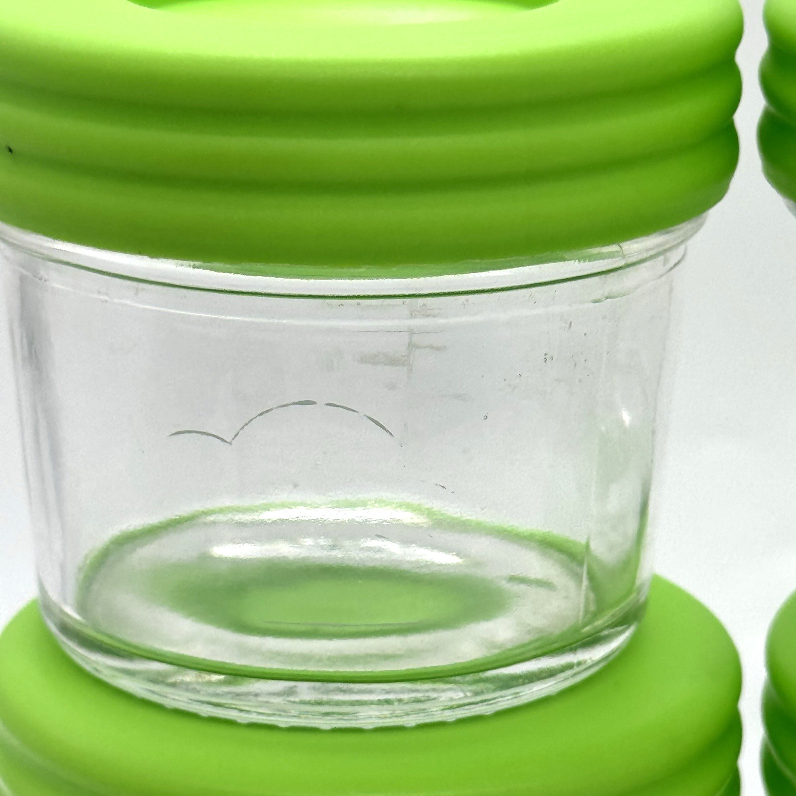 Nellam Baby Food Storage 4 oz Jar Containers with Green lid Set of 10