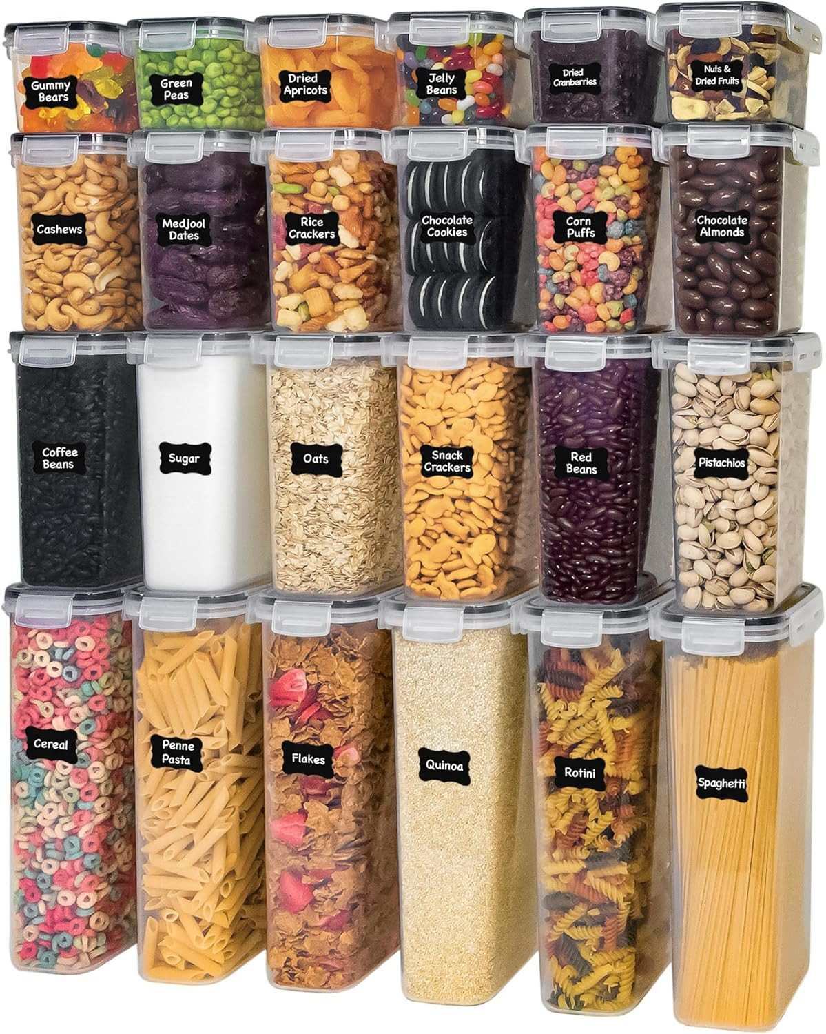 Freshware Kitchen Storage Containers with Lids, 48 PCS Airtight Food Storage Con