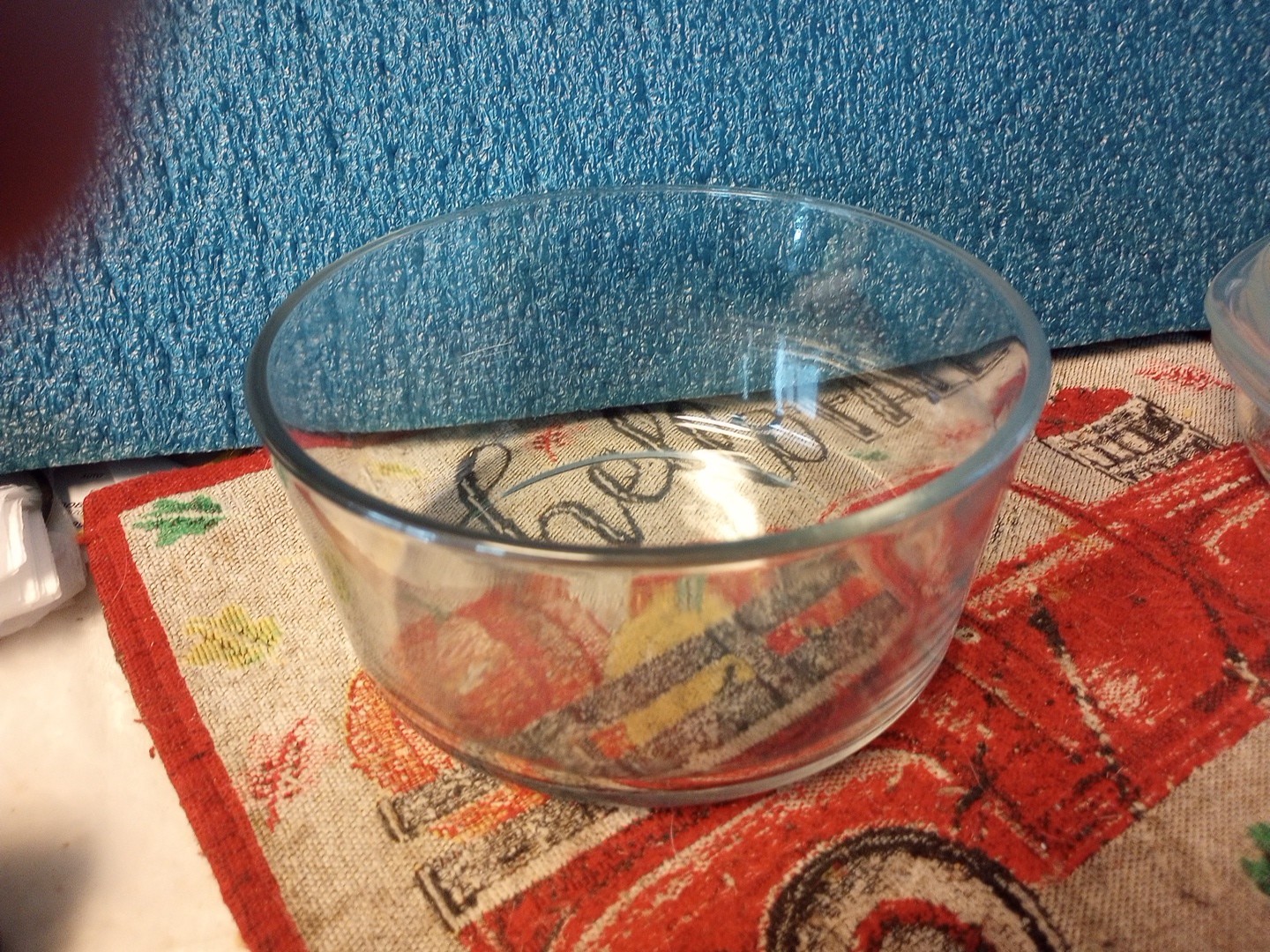 Pyrex 7203 1.75Qt-1.65L Round Glass Food Storage Container Nesting Bowl *No Lid*
