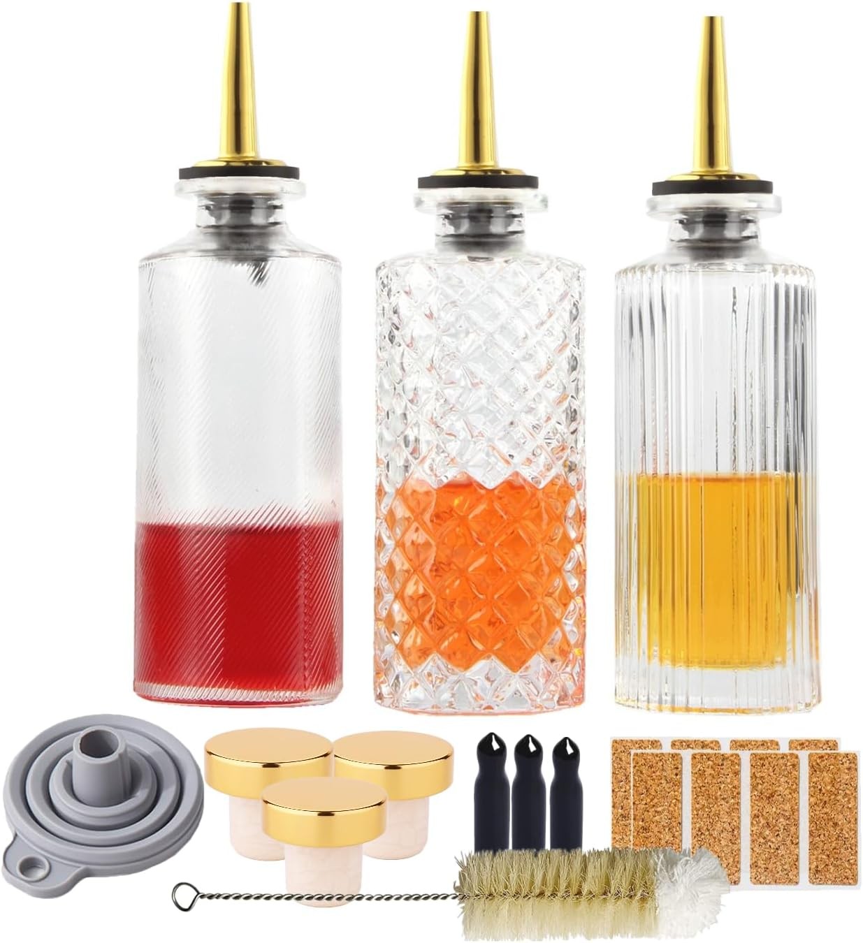 Syrup Dispenser Bottles Set 3 Packs 5 OZ Simple Small Syrup Bottles (3 Pack)