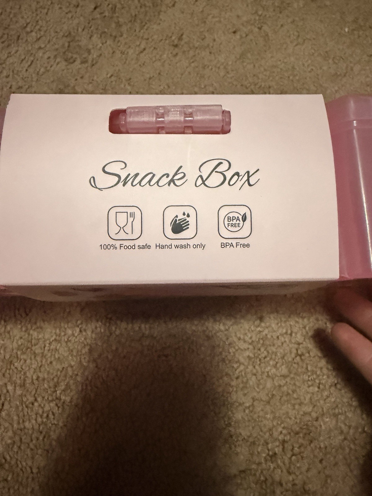 Cook With Color LOVE & hugs Snack Box, 4-Compartment BPA-Free Plastic,Pink