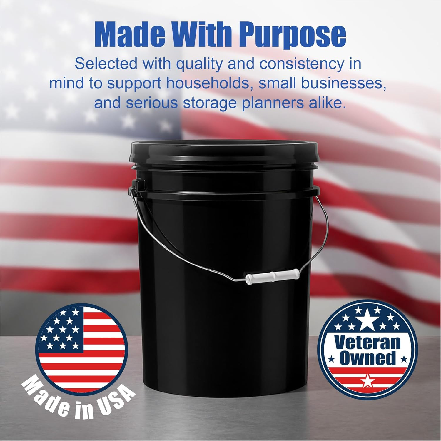 Epackagesupply 5 Gallon Bucket – Food Grade Bucket with Airtight Gamma Seal Scre