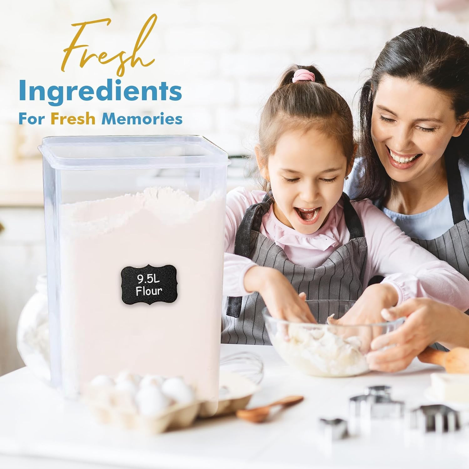2 PC (9.5L | 321 Oz) Extra Large Bulk Food Storage Containers with Airtight Lids