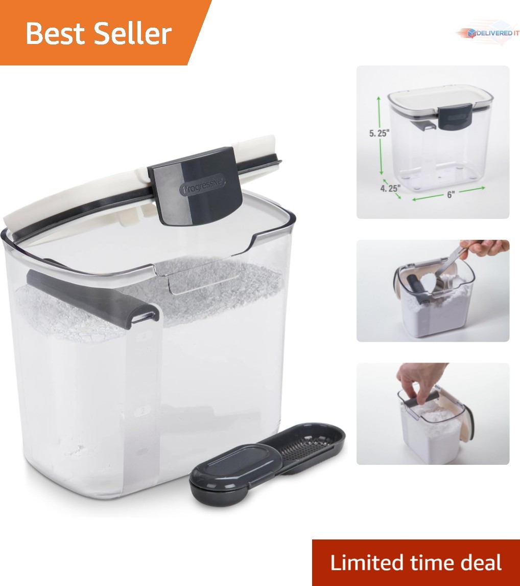 1.4 Qt Airtight Sugar Container Grey BPA-Free Dishwasher Safe Kitchen Storage
