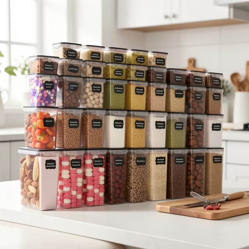 Airtight Food Storage Containers Set Kitchen Pantry Organizer BPA Free w/ Lids