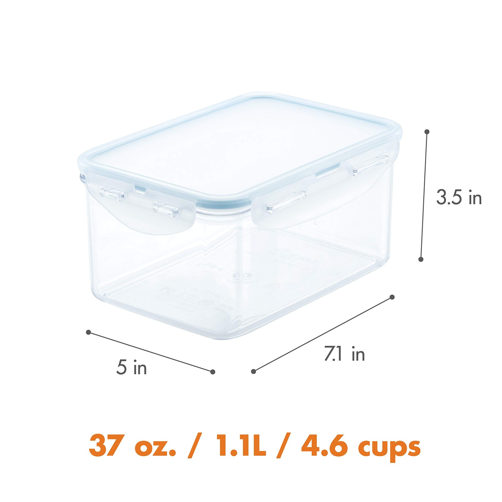 LOCK & LOCK Purely Better Tritan Container/Rectangle Food Storage Bin, 37 Ou