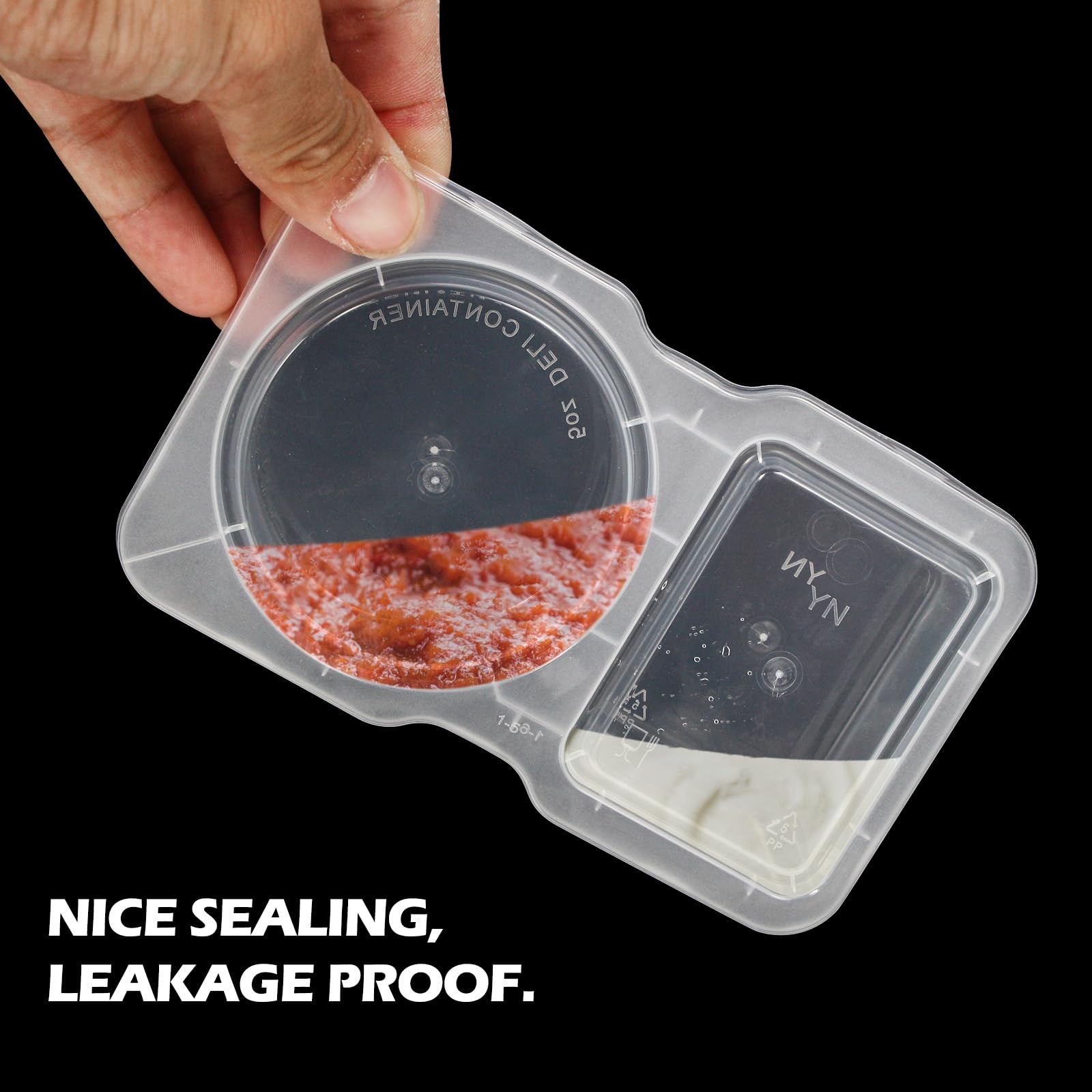 20 Set Reusable Snack Containers 2-Compartment Dipping Containers with Lid for
