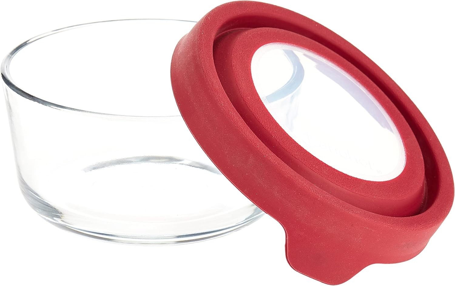 TrueSeal Glass Food Storage Container with Airtight Lid, Cherry, 2 Cup
