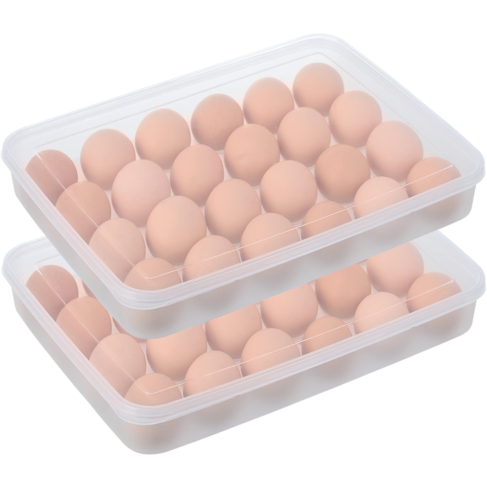 Deviled Egg Containers with Lid, (Set of 2),Stackable Plastic Egg Holder for …