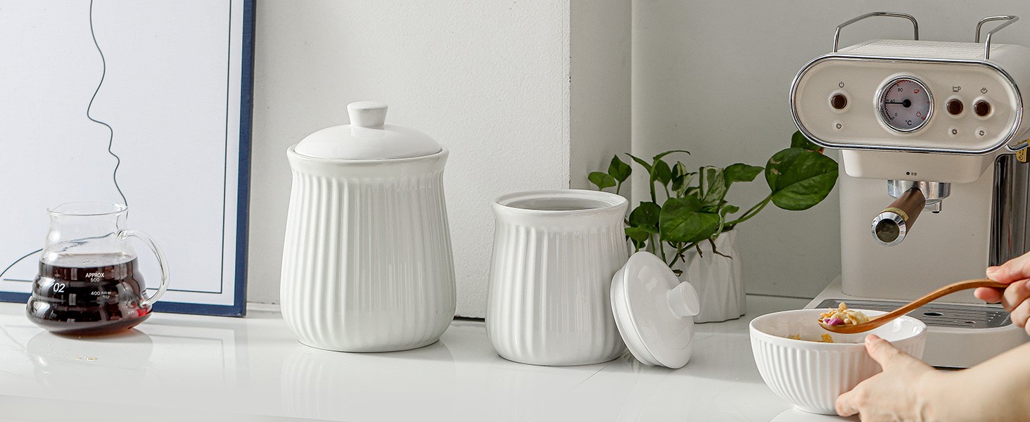 Food Storage Containers with Lids, 88 oz Ceramic Food Storage Jar, Airtight