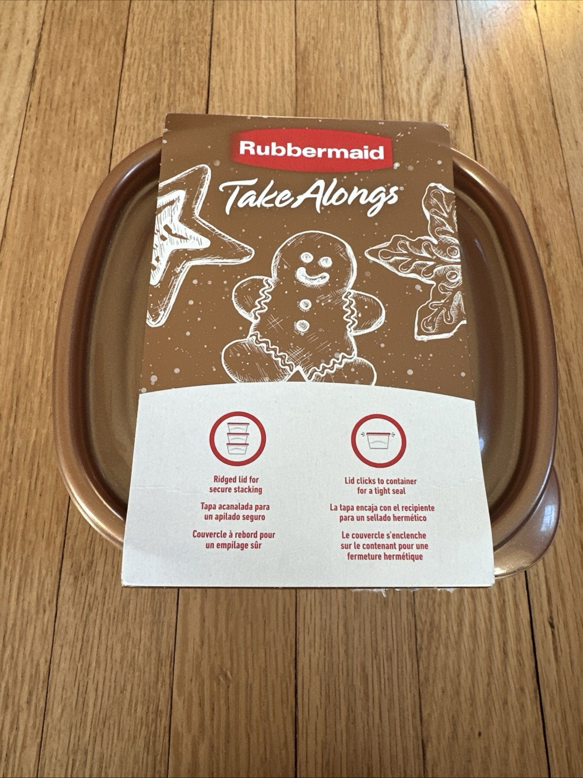 Rubbermaid Take Alongs Christmas 2022 NEW 2.9 Cups Clear & Toffee/gold 4 Pack