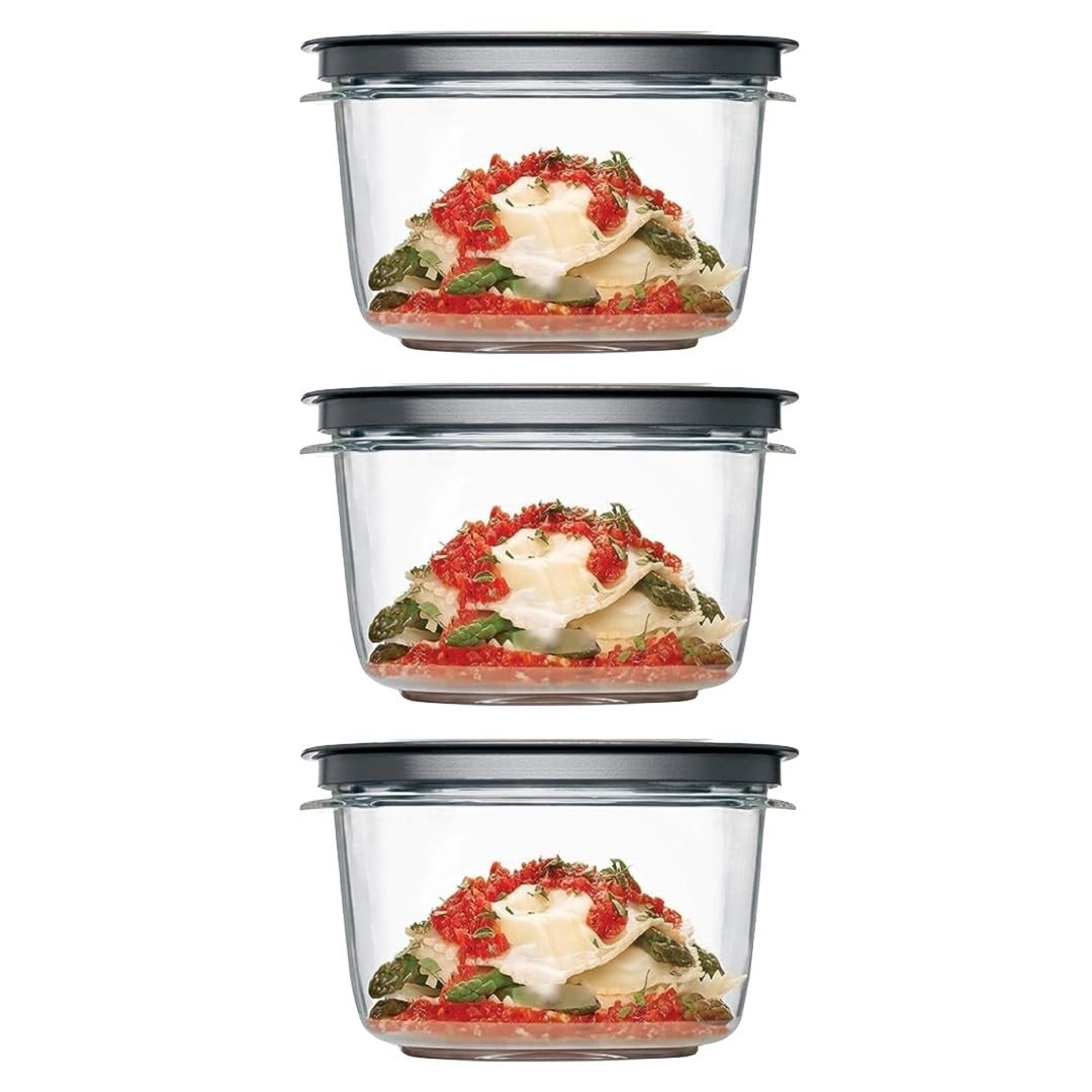 Rubber Maid Premier, 7 Cup Premier Flex & Seal Food Storage Set, 3 Tritan Con…