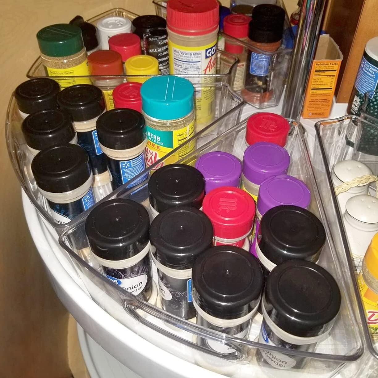 EAMAOTT Lazy Susan Organizer, Set of 8 Clear Transparent 10.2” x 9.4” x 4” Plast