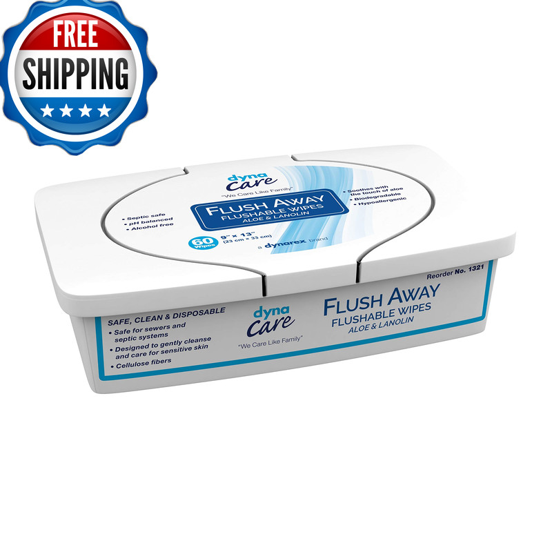 Dynarex Flushable Adult Wipes Tub Pack 540 Count 1321