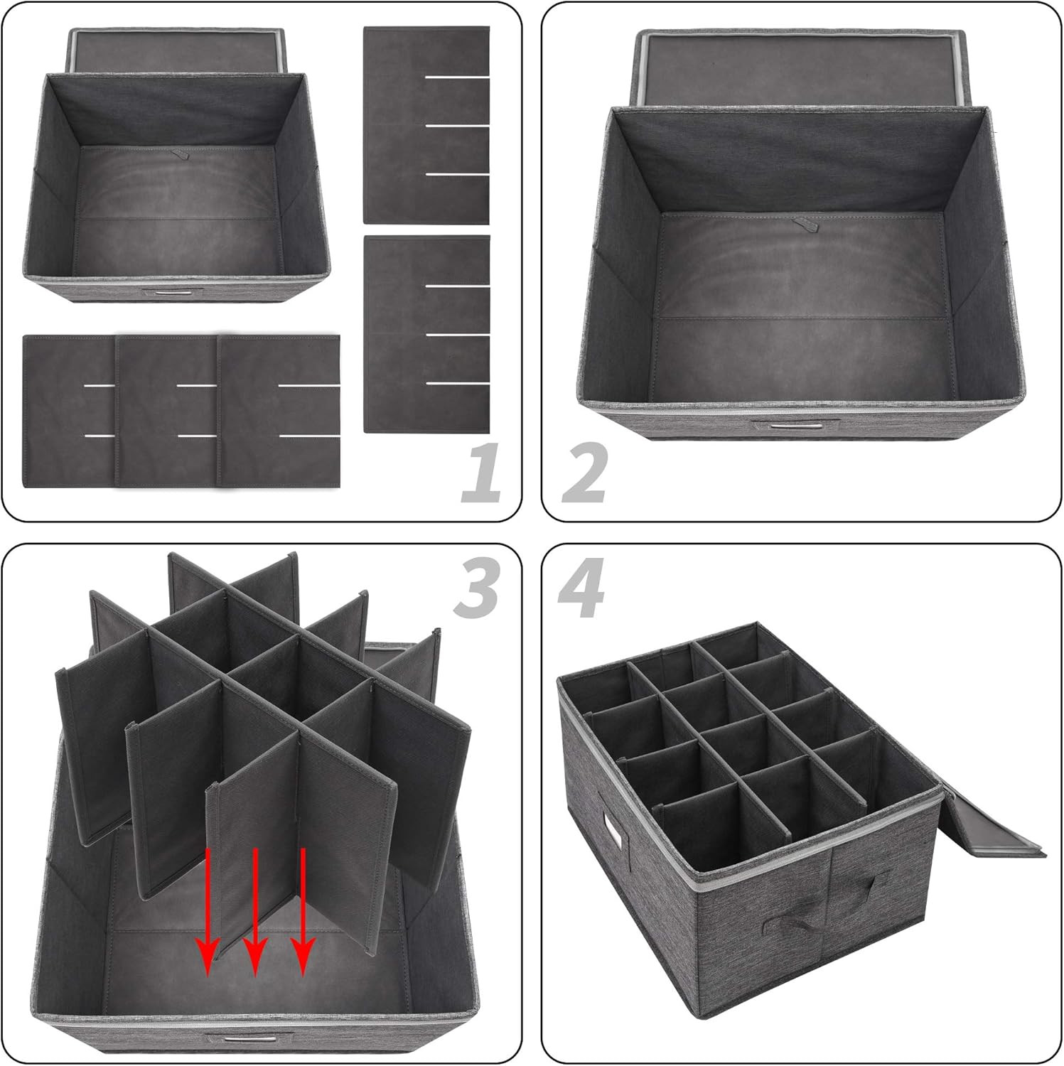 Stemware Storage Cases, Wine Glass Storage Box Containers for Glassware or Cryst
