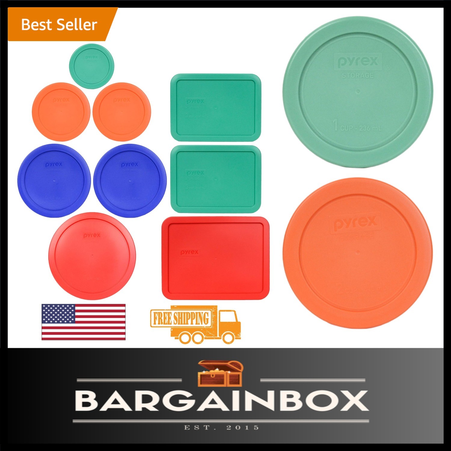 9-Piece BPA-Free Microwave & Dishwasher Safe Food Storage Set with Colorful Lids
