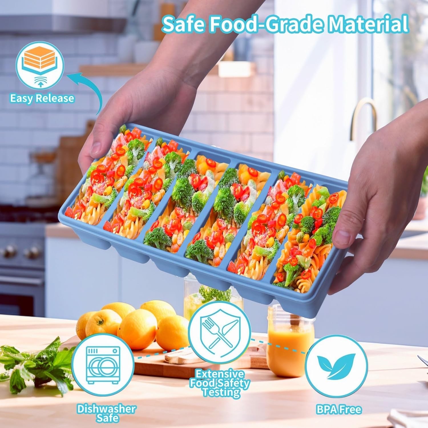1/2 Cup Silicone Freezer Tray With Lid – Silicone Freezer Molds 4-Pack For me…