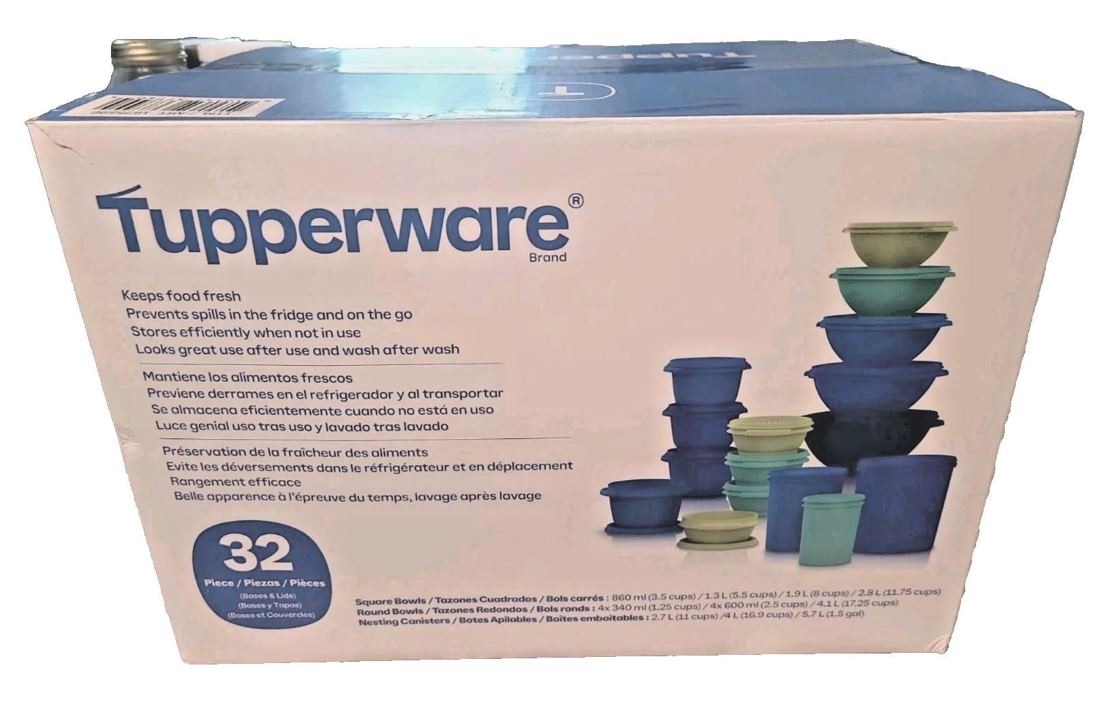Tupperware Heritage Collection 32 Piece Food Storage Set Vintage Blue Colors!