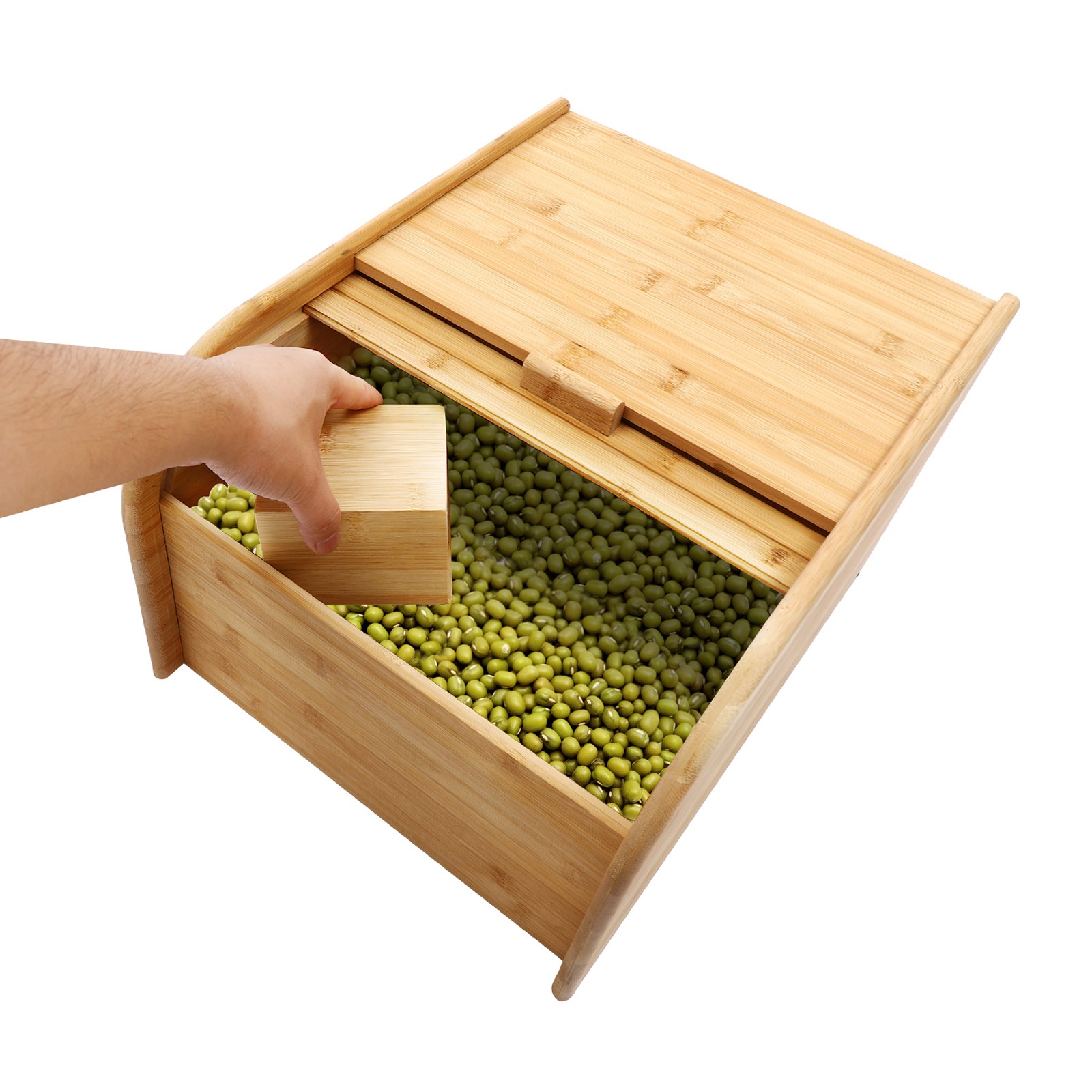 16.3*13*9.5in Rice Storage Container Bamboo Food Container Rice Container Box