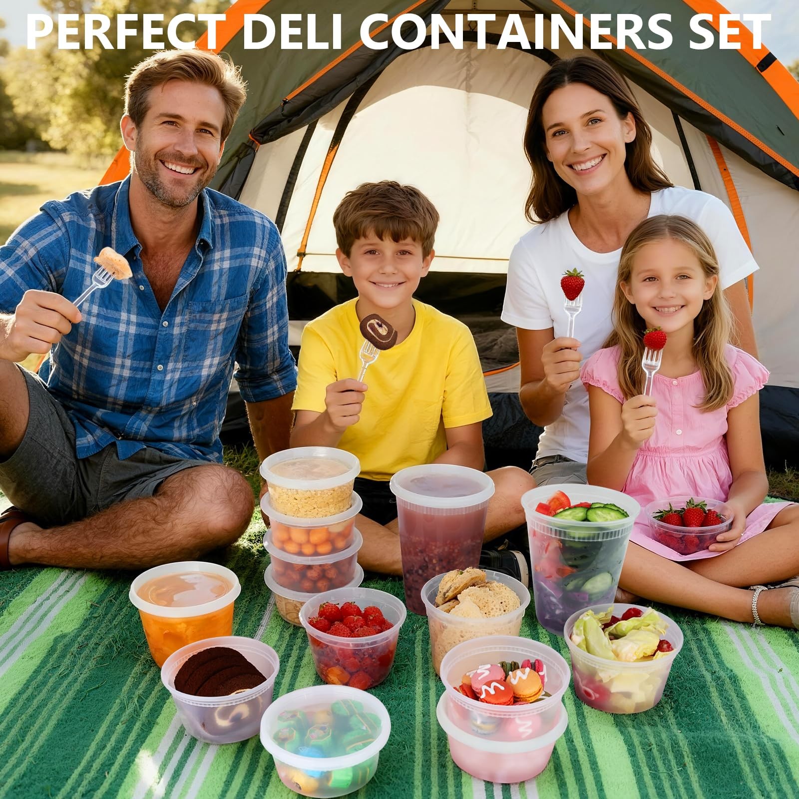72 Sets (144-Piece) Deli Containers with Lids, 32oz X 72 Set Each, Leak-Proof…