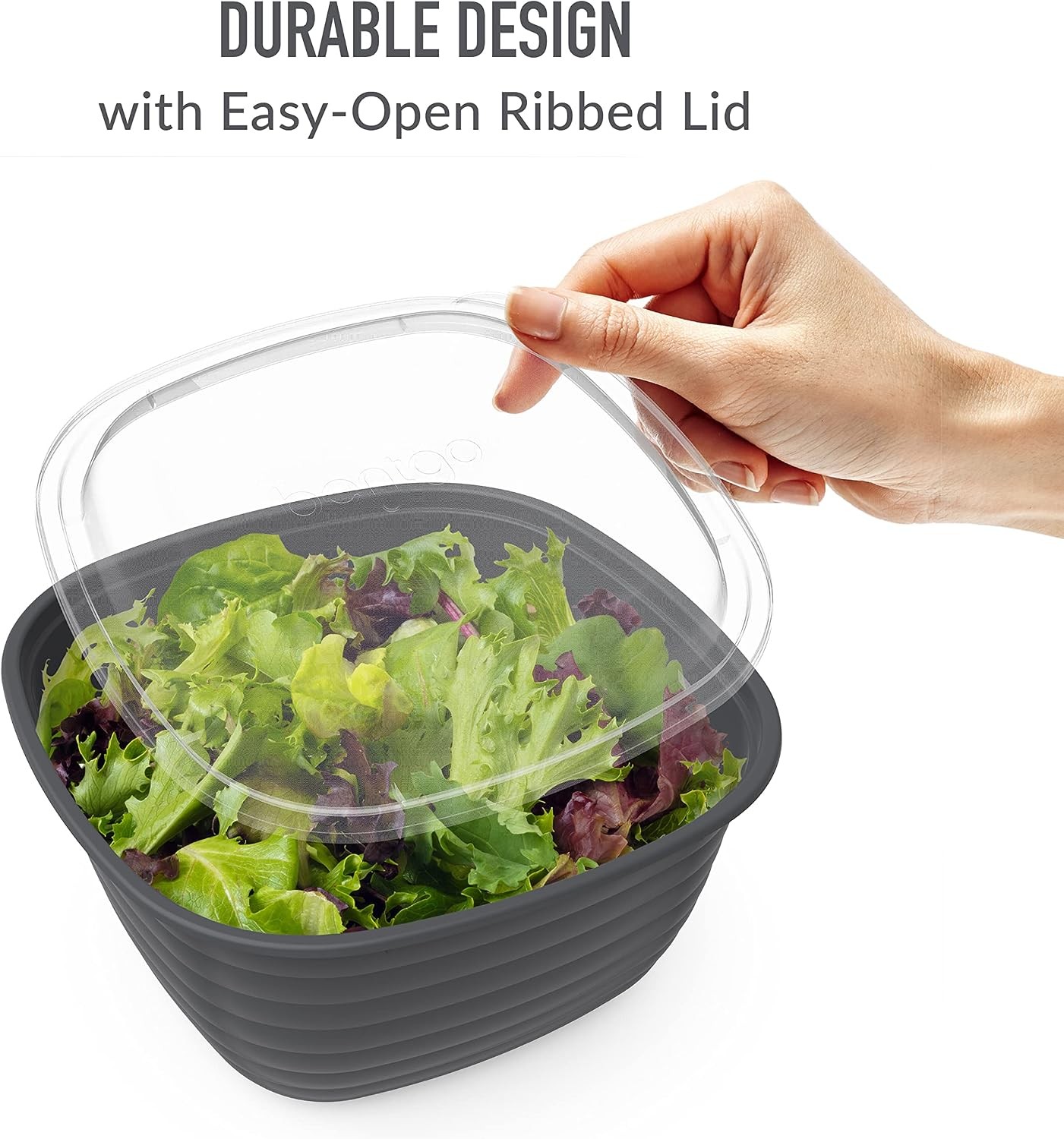 Prep – 1-Compartment Bowls with Custom Fit Lids – Reusable, Microwaveable,