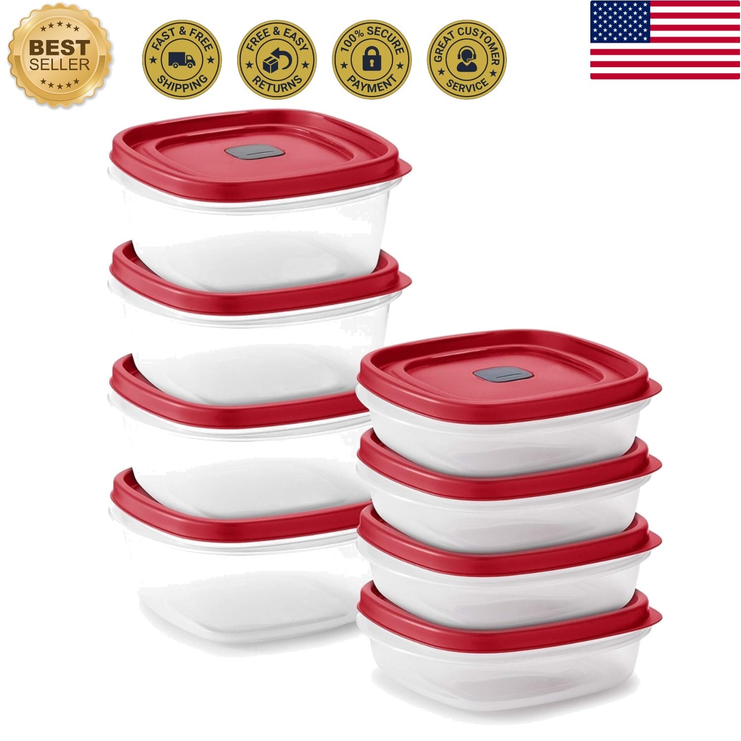 Microwave-Safe BPA-Free Food Storage Containers – Perfect for Leftovers & Meals
