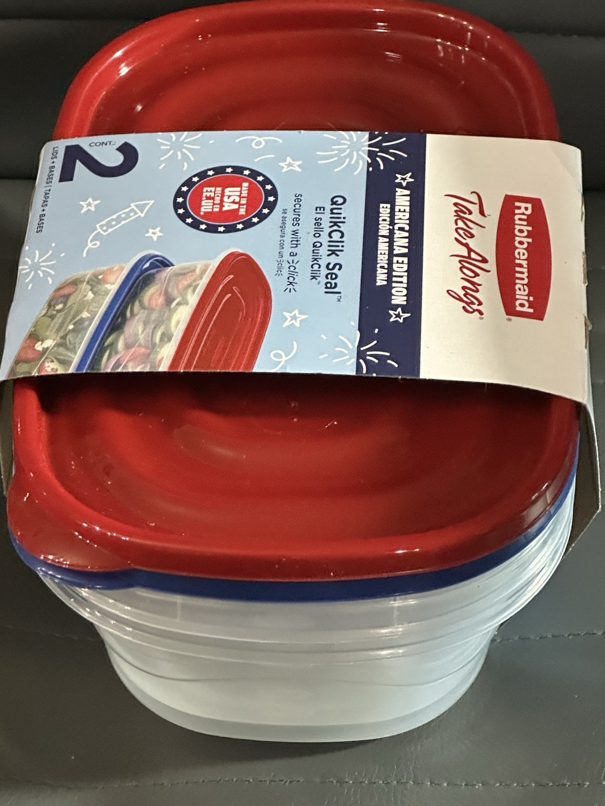 Rubbermaid TakeAlongs 2-Pack *AMERICANA EDITION* 8-Cup Containers